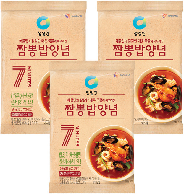 청정원 짬뽕밥양념, 30g, 3개