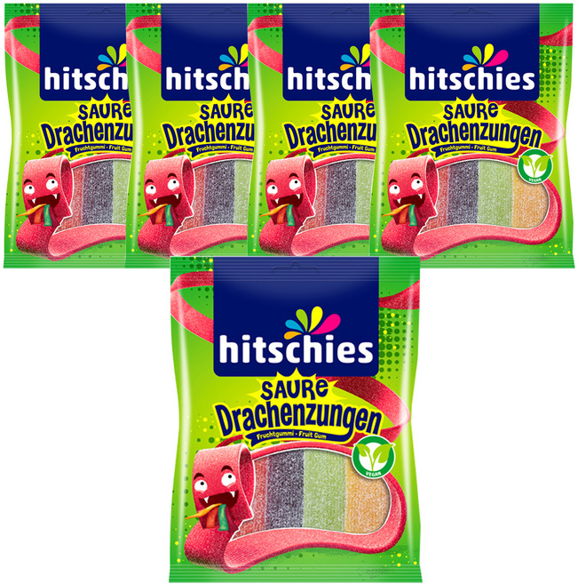 hitschies 希趣樂 水果風味酸扁帶軟糖, 125g, 5包