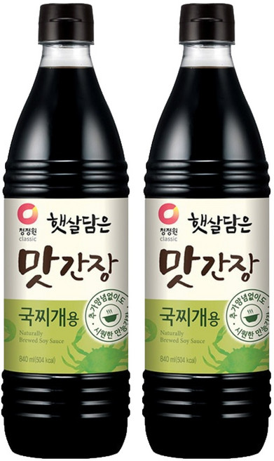 청정원 햇살담은 맛간장 국찌개용, 2개, 840ml