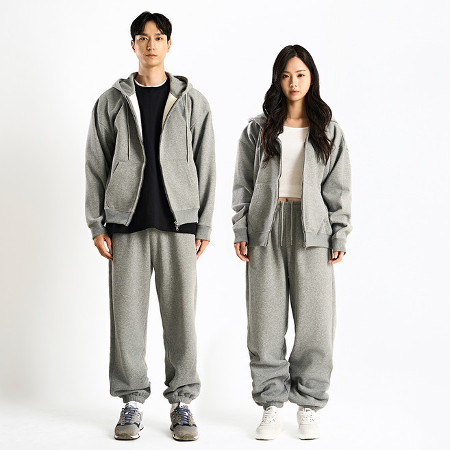 씨티라이프카멜 남녀공용 기모 후드집업 + 조거팬츠 세트 CL2423S