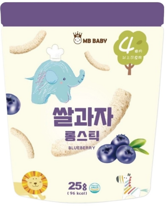 MB BABY 萌寶寶 米棒 4個月以上適用, 藍莓, 25g, 1包