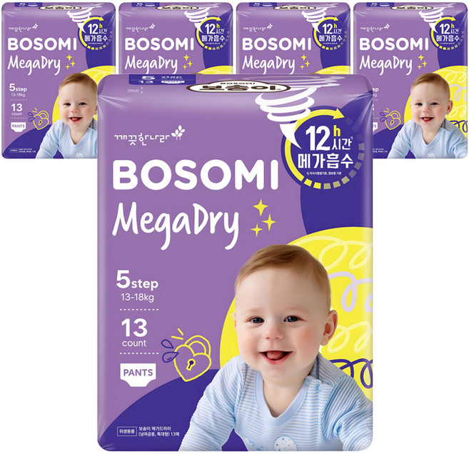 보솜이 메가드라이 팬티형 기저귀 공용, 5단계, 65매
