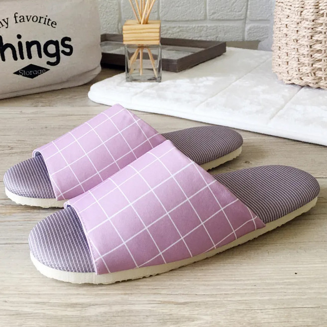 TAIWAN SLIPPER 台灣犀利趴 家居拖鞋 3M吸濕排汗 厚實柔軟中底 抗滑EVA鞋底, 方格紫色, 1雙