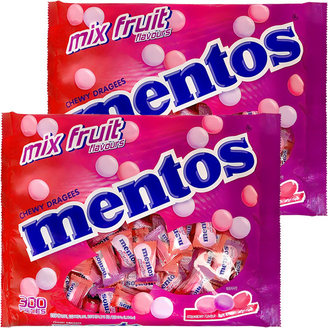 멘토스 어쏘티드 믹스 푸르티향 츄잉캔디, 810g, 2개
