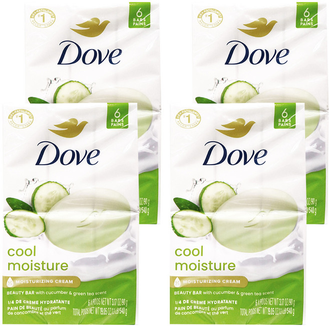 Dove 多芬 涼感保濕沐浴皂 小黃瓜綠茶香, 90g, 24顆