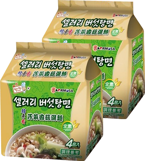 KORMOSA 韓寶 韓素香芹菜香菇湯麵 全素 110g, 8包