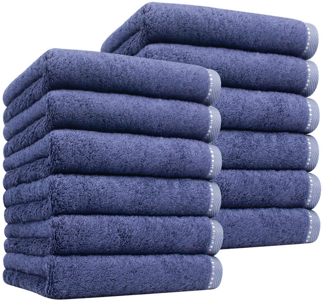 송월타월 라베나 수건 200g 뱀부얀, 다크블루, 12개