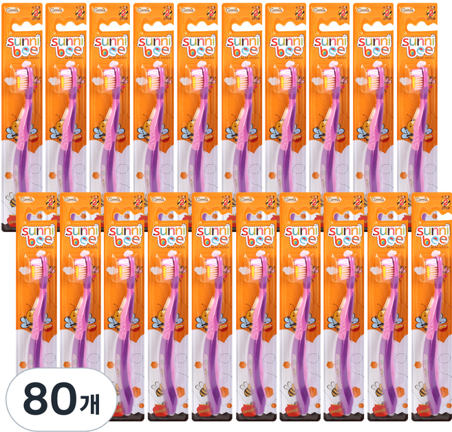 지앤마 써니비 키즈 칫솔 2단계, 여아용, 80개, 1개입