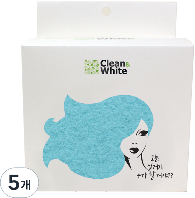 클린앤화이트 구리나노 파스텔 수세미 스카이블루, 8개입, 5개