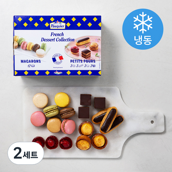 파스키에 프렌치 디저트 컬렉션 쁘띠뽀 179g + 마카롱 154g 세트 (냉동), 333g, 1개입, 2세트