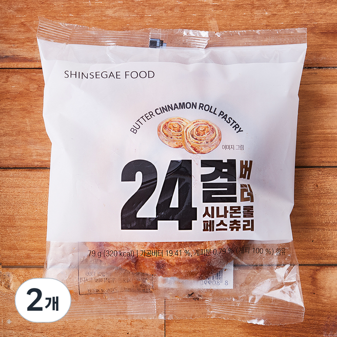 신세계푸드 24결 버터 시나몬롤 페스츄리, 79g, 1개입, 2개