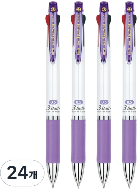 JAVAPEN Jet 3 Ball M 多功能筆 0.5mm, 紫色, 24個