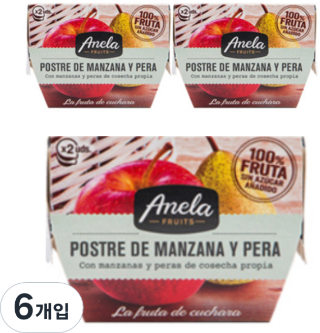 아넬라 첫시작 유아 디저트 2p, 혼합맛(사과/배), 200g, 6개