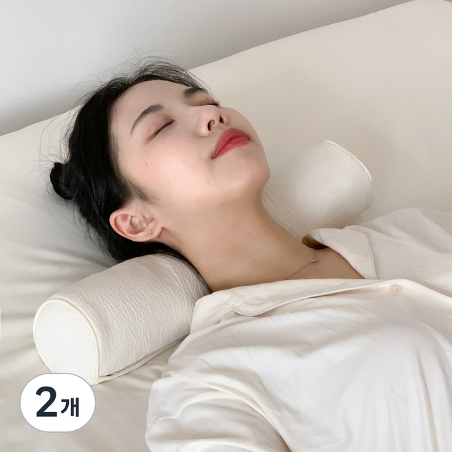 집앤콕 비즈폼 누비베개, 크림베이지, 2개