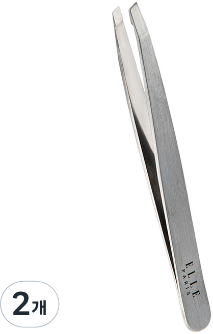 ELLE PARIS 사선형 트위저 족집게, 2개, 실버