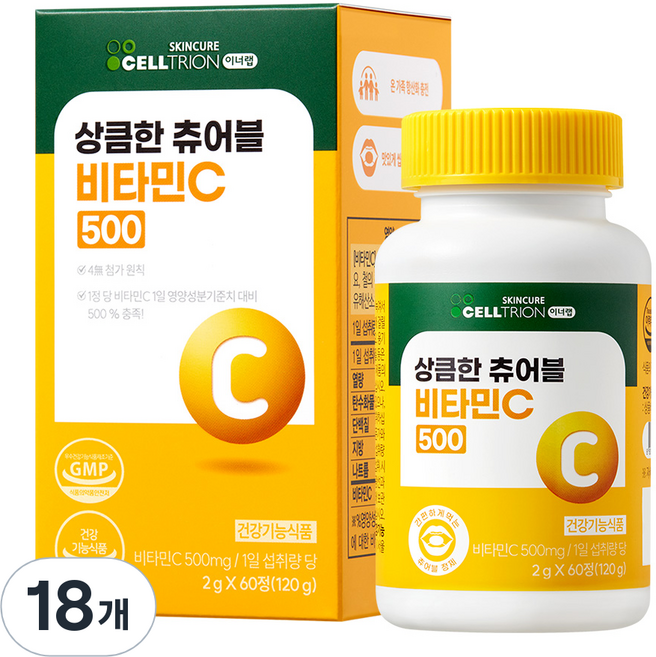 INNERLAB 維他命C 500咀嚼錠 120g, 60錠, 18個