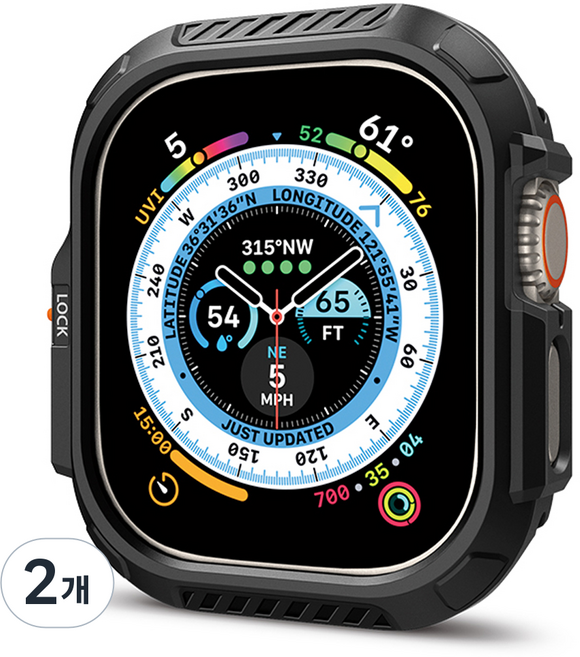 슈피겐 버튼 눌림 방지 케이스 락핏 ACS06208 49mm, 블랙, 2개