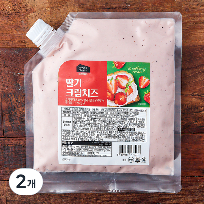 비욘드 딸기 크림치즈, 1kg, 1개입, 2개