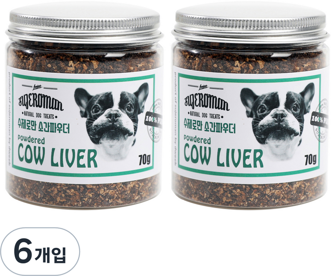 SUJEROMAN 반려동물 파우더 간식, 소간, 70g, 6개