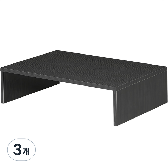 구스페리 데스크 우드 모니터 받침대 조립형, 블랙, 3개