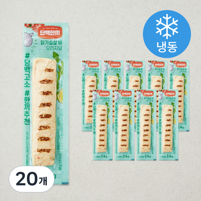 마니커에프앤지 단백한끼 닭가슴살바 오리지널 (냉동), 80g, 20개, 1개입