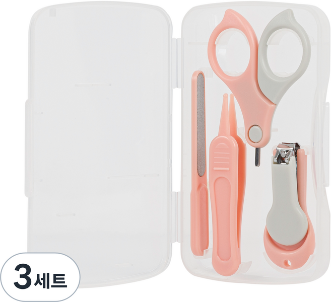 온비유 유아용 손톱깎이 4종 세트, 핑크, 3세트