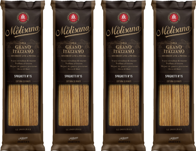 la Molisana 茉莉 石臼碾磨 義大利全麥直麵, 500g, 4包