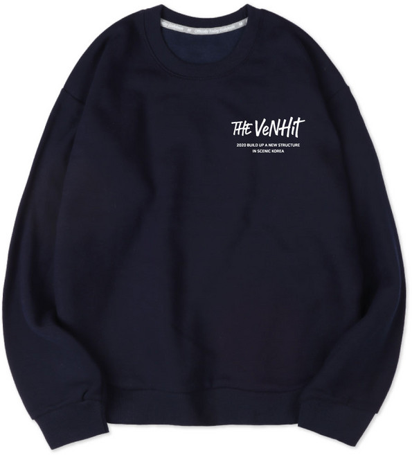 벤힛 남녀공용 스트릿 로고 세미 오버핏 특양면 맨투맨