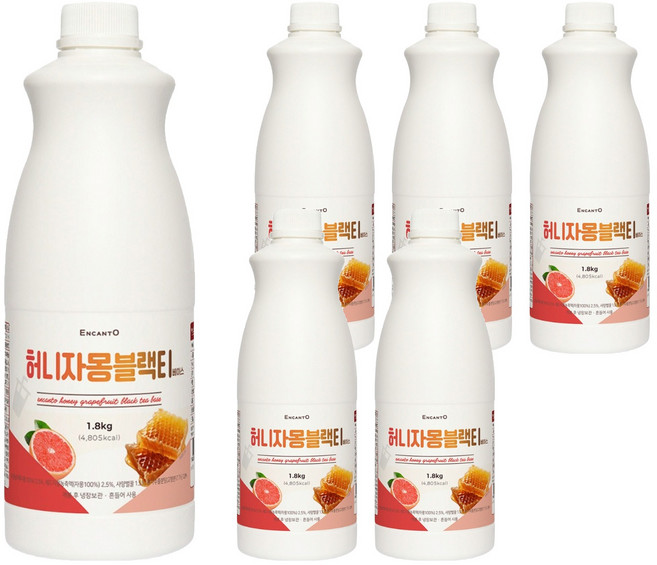 엔칸토 허니자몽블랙티 음료베이스, 6개, 1.8kg