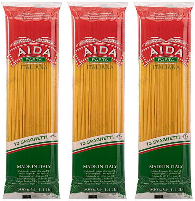 청정원 AIDA 스파게티, 500g, 3개