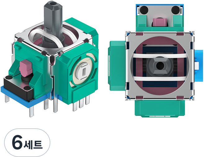 스페이스쉴드 무선 컨트롤러 게임패드 호환 아날로그 스틱 쏠림 현상 자가 수리 센서 모듈 2p 세트, 녹색, 6세트, Xbox 4세대
