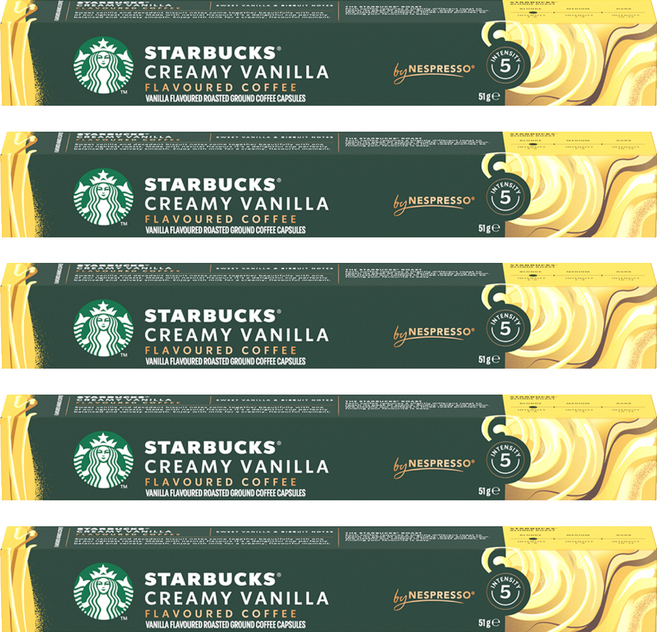 스타벅스 네스프레소 크리미 바닐라향 캡슐커피, 5.1g, 10개입, 5개