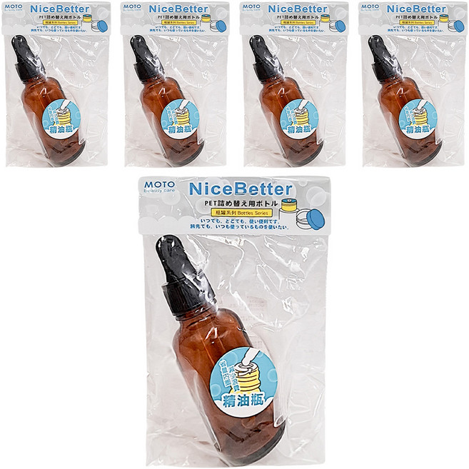 MOTO beauty care 精油瓶滴型30ml附吸, 單色, 5入