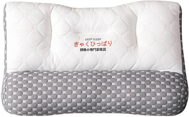 PURE SLEEP 日本反牽引乳膠枕芯, 白色 + 灰色, 1個