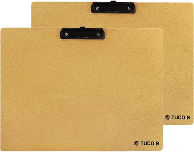 투코비 나무 걸이용 클립보드 화판 A3, 혼합색상, 2개