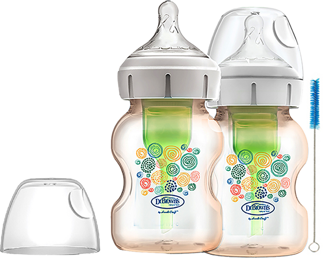 닥터브라운 옵션스 플러스 PPSU 와이드넥 젖병, 혼합색상, 150ml, 2개