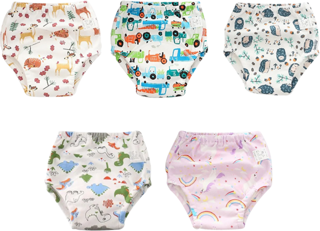 A love 4層一體學習褲 5件入 100%棉 100cm 親膚柔軟, 1組