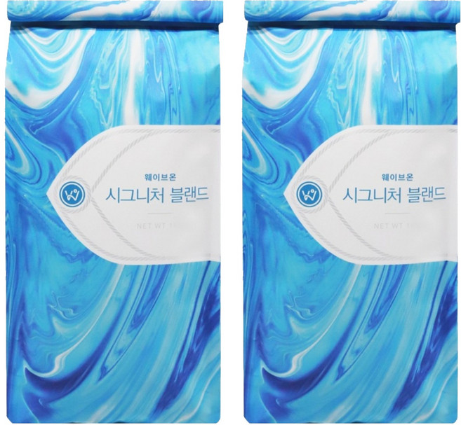 웨이브온커피 시그니처 블랜드 커피, 홀빈(분쇄안함), 1kg, 2개