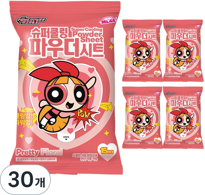 미스사사 슈퍼 쿨링 파우더 시트 데오드란트 플로럴 15p, 87g, 30개 - 쿠팡