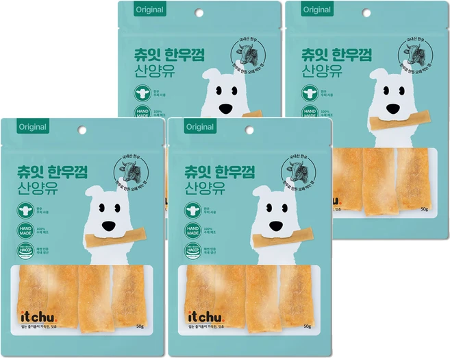 잇츄 강아지 츄잇 덴탈껌, 산양유, 50g, 4개 - 쿠팡
