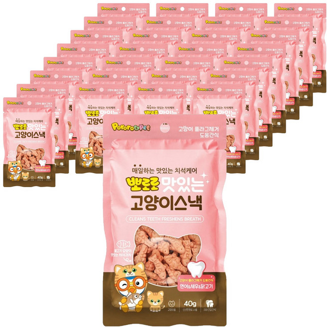 에이비에스엘 고양이 뽀로로 맛있는 스낵, 혼합맛(연어/새우/닭고기), 40g, 36개