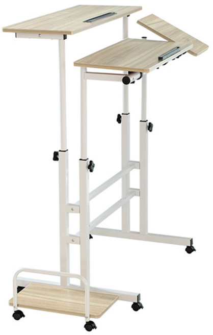생활살림 높낮이 조절 스탠딩 테이블 고급형, 우드