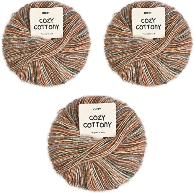 니뜨 코지 코트니 뜨개실 50g, 03카키브라운, 3개