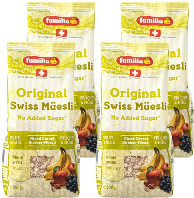 패밀리아 스위스 오리지날 무슬리, 500g, 4개