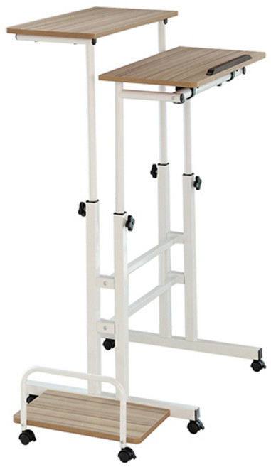 생활살림 높낮이 조절 스탠딩 테이블 일반형, 오크