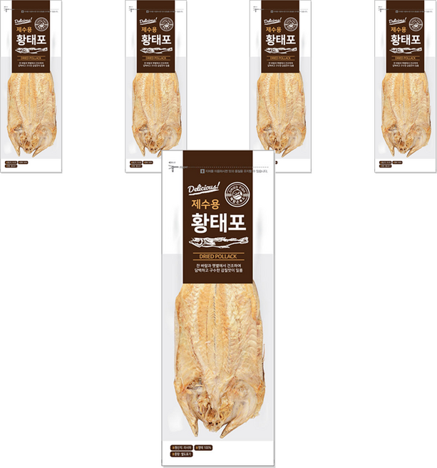 해맑은푸드 제수용 황태포, 70g, 5개