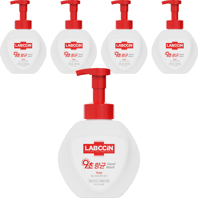 랩신 토탈 포밍 핸드워시 파우더리 허브향, 500ml, 5개