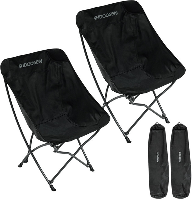 아이두젠 휴대용 낚시 캠핑 의자 C100, 블랙, 2개