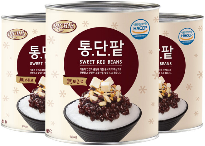 리치스 통단팥, 3kg, 3개