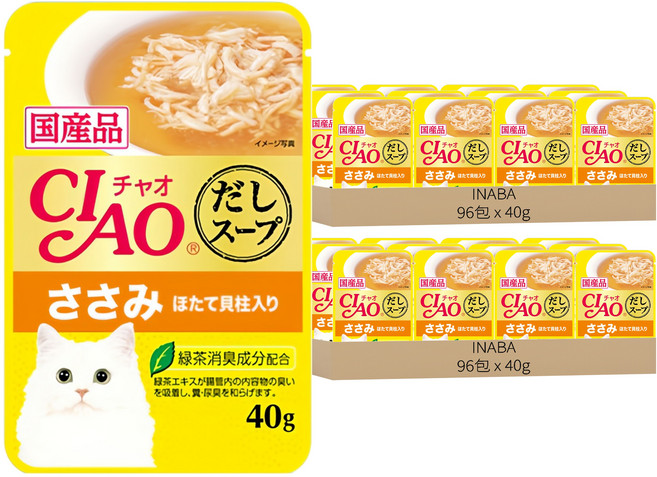INABA CIAO 貓 餐包, 192包, 40g, 雞肉 + 干貝